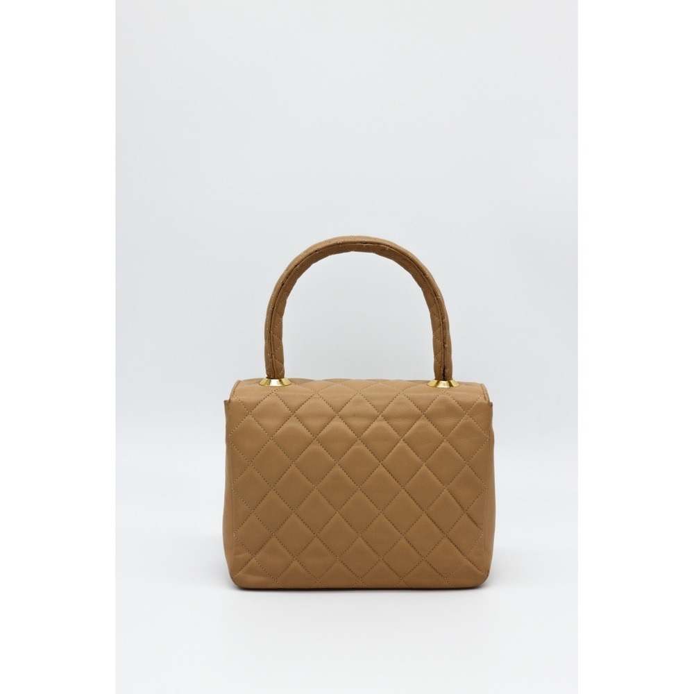 Chanel Square Beige Matalesse Top Handle Lambskin Quilted Bag - Picture 10 of 15
